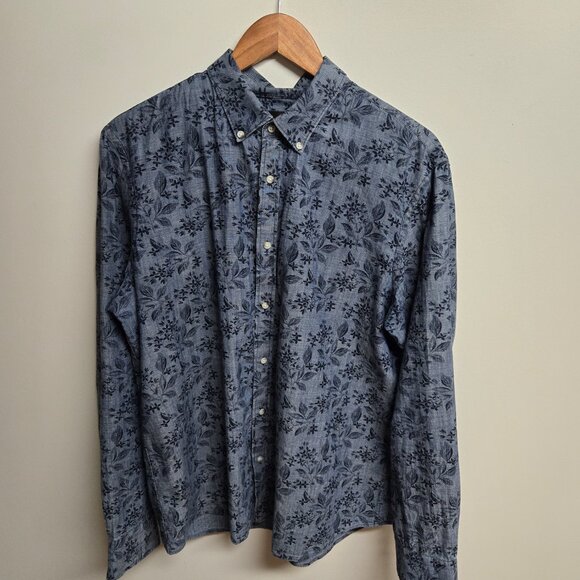 Men's Large Floral Button-Down Shirt (24" ptp) - Picture 2 of 7